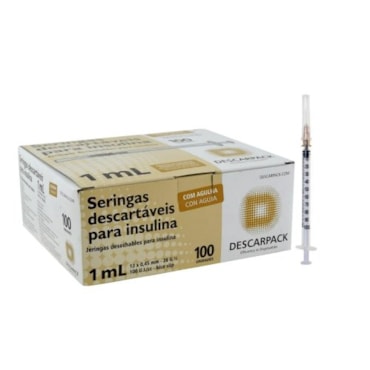 Seringa Descartável 01ml Agulha 13x4,5 c/100 Descarpack Seringa Descartável 01ml Agulha 13x4,5 c/100 Descarpack