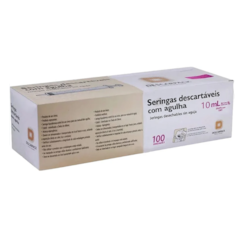 Seringa Descartável 10ml Luer Slip c/Agulha 25x7 c/100 Descarpack