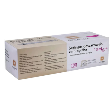 Seringa Descartável 10ml Luer Slip c/Agulha 25x7 c/100 Descarpack