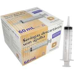 Seringa Descartável 60ml Luer Cateter Bico Curto c/25 Descarpack