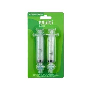 Seringa Higienizador Lavagem Nasal Adulto c/2 Multilaser