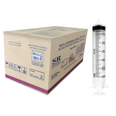 Seringa Hipodérmica 60ml Luer Lock C/100 SR Seringa Hipodérmica 60ml Luer Lock C/100 SR
