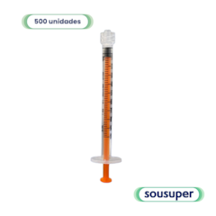 Seringa Insulina Descartável 01ml Luer Lock sem Agulha C/500 SR