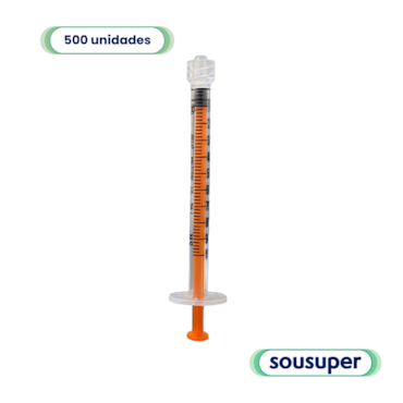 Seringa Insulina Descartável 01ml Luer Lock sem Agulha C/500 SR