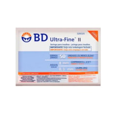 Seringa Ultra Fine 50U Agulha 8mm 328328 c/100 BD 328325 c/100 BD