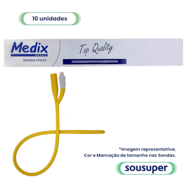 Sonda Foley de Látex 2 Vias 10fr 3-5ml c/10 Medix Sonda Foley de Látex 2 Vias 10fr 3-5ml c/10 Medix
