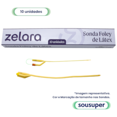 Sonda Foley de Látex 2 Vias 10fr 5ml c/10 Zelara