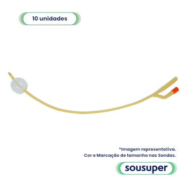 Sonda Foley de Látex 2 Vias 18fr 5-15ml c/10 Zelara