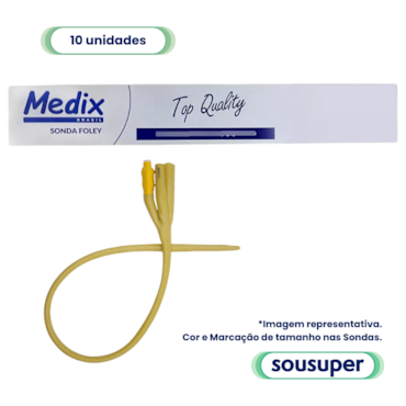 Sonda Foley de Látex 3 Vias 20fr 30-50ml c/10 Medix Sonda Foley de Látex 3 Vias 20fr 30-50ml c/10 Medix