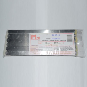 Tala Metalica para Imobilização 12mm x 250mm c/12 Msó Tala Metalica para Imobilização 12mm x 250mm c/12 Msó