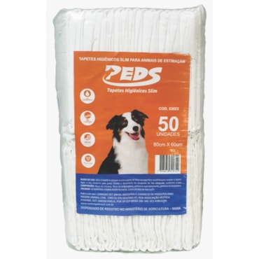 Tapete Higiênico PET 80X60 Com fita 50un PEDS SLIM