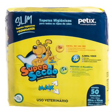 Tapete Higiênico Super Secão Max Slim 90x60 c/50 Petix Tapete Higiênico Super Secão Max Slim 90x60 c/50 Petix