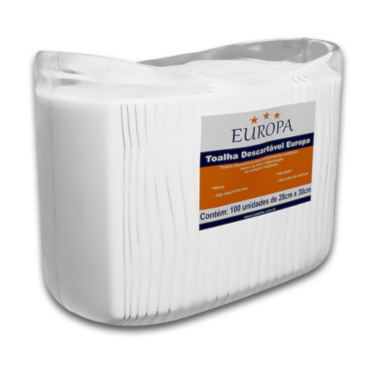 Toalha Descartável 28cm x 30cm C/100 Europa Toalha Descartável 28cm x 30cm C/100 Europa