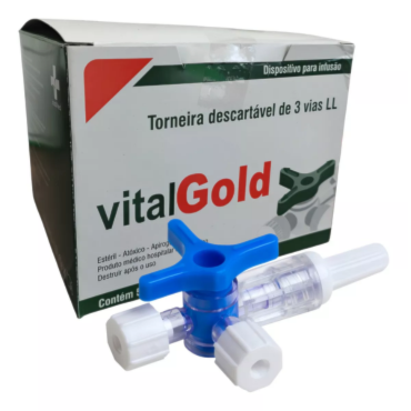 Torneira 3 Vias c/ 50 Vitalgold