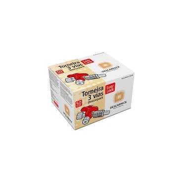 Torneira Descartável 3Vias Slip c/50 Descarpack Torneira Descartável 3Vias Slip c/50 Descarpack