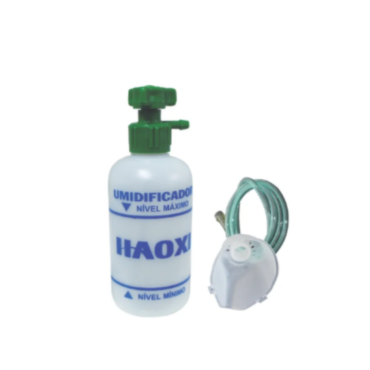 Umidificador para Oxigênio com Frasco Plástico 250ml, Extensão e Máscara Adulto Haoxi Umidificador para Oxigênio com Frasco Plástico 250ml, Extensão e Máscara Adulto Haoxi
